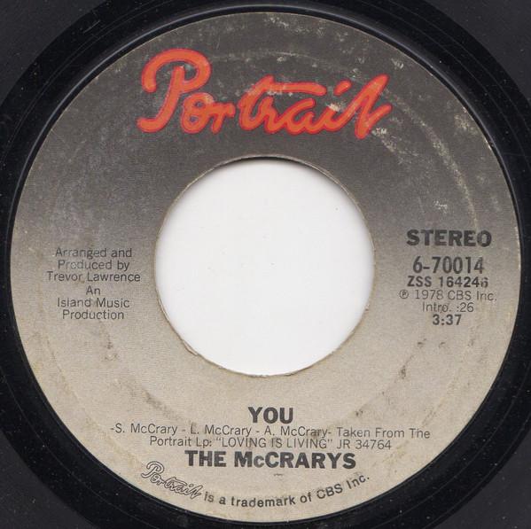 7inch Record MCCRARYS - You 670014 Portrait 1978 US Soul/Funk Used