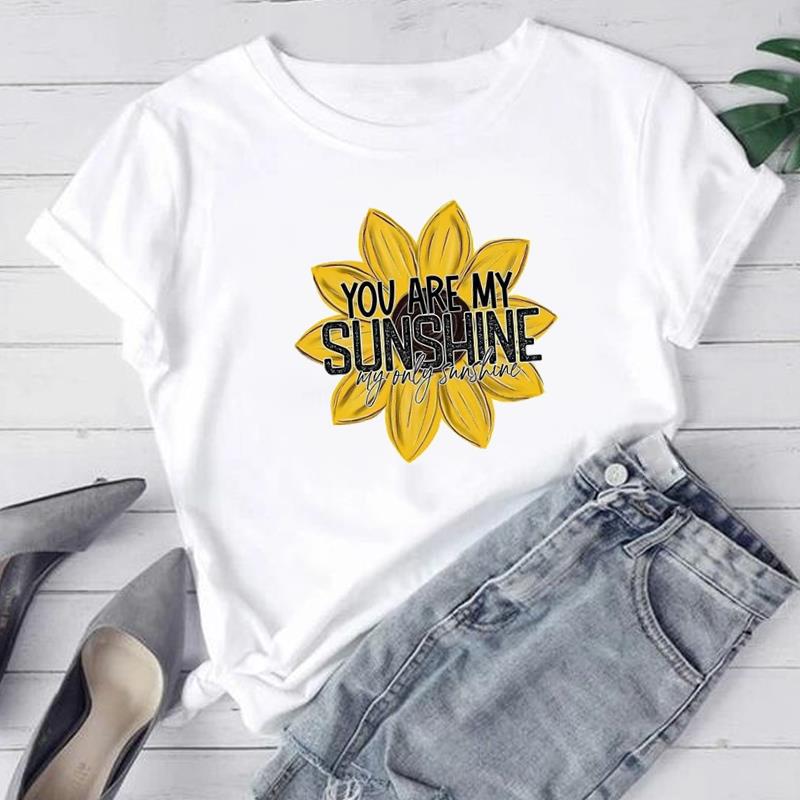 (Asiatisk storlek)  Tryck T-shirt T-tröja Akvarell Fjäril Söt Trend Mode Kvinnor Kvinna Sommar Kvinna T Kläder Kortärmade Grafiska T-shirts