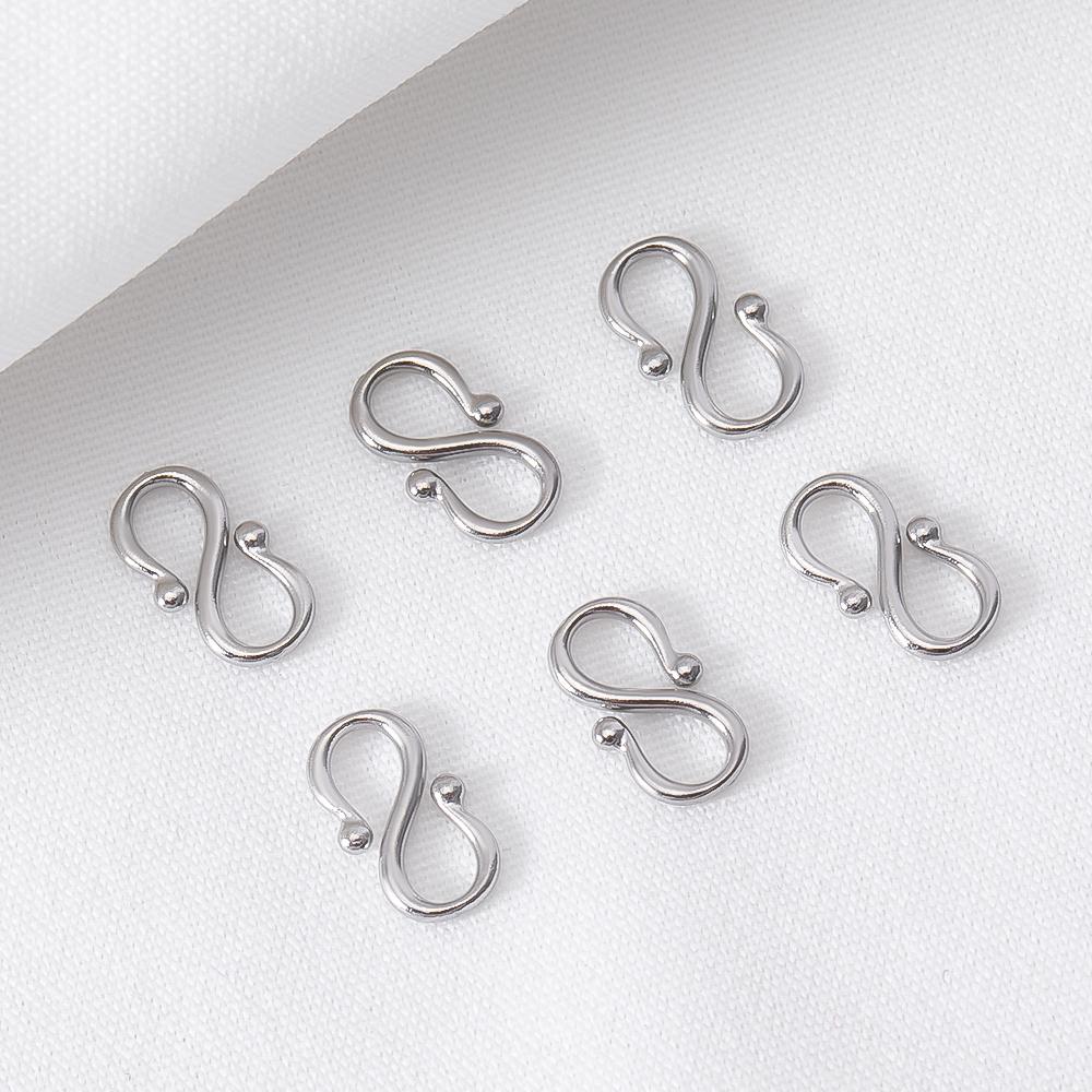 10pcs 20pcs Stainless Steel W S Shape Necklace Clasps Hooks DIY Jewelry Making Finding Bracelet Supplies Accessories Wholesale
