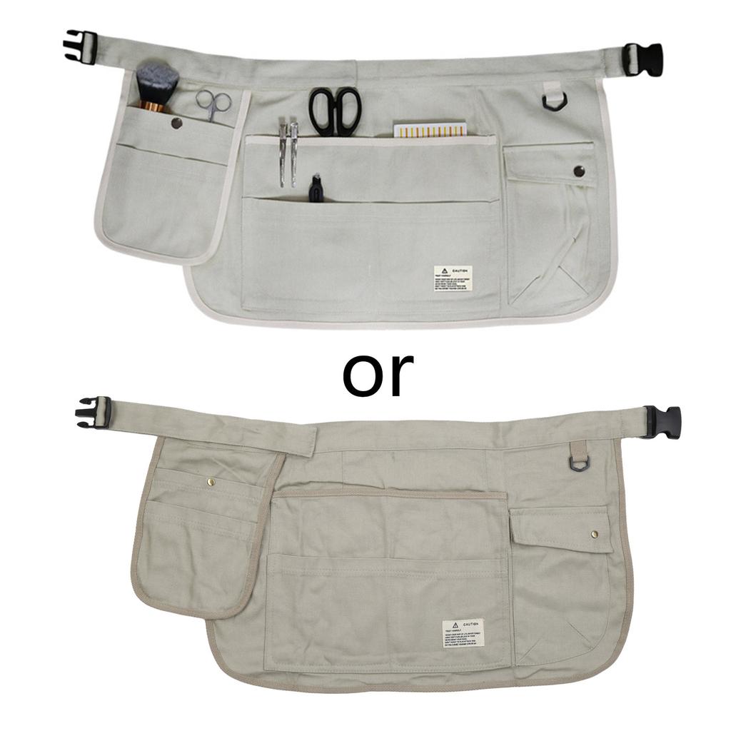 Canvas Men Women Wear-resistant Garden Tools Aprons with Pockets Half Waist Canvas Apron for Women Men