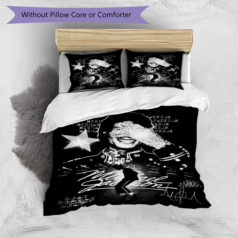 3pcs Duvet Cover Set (1*Duvet Cover + 2*Pillowcase, Without Core), Michael Jackson Print Bedding Set, Bedroom Decor, All‑Season, Birthday Gift