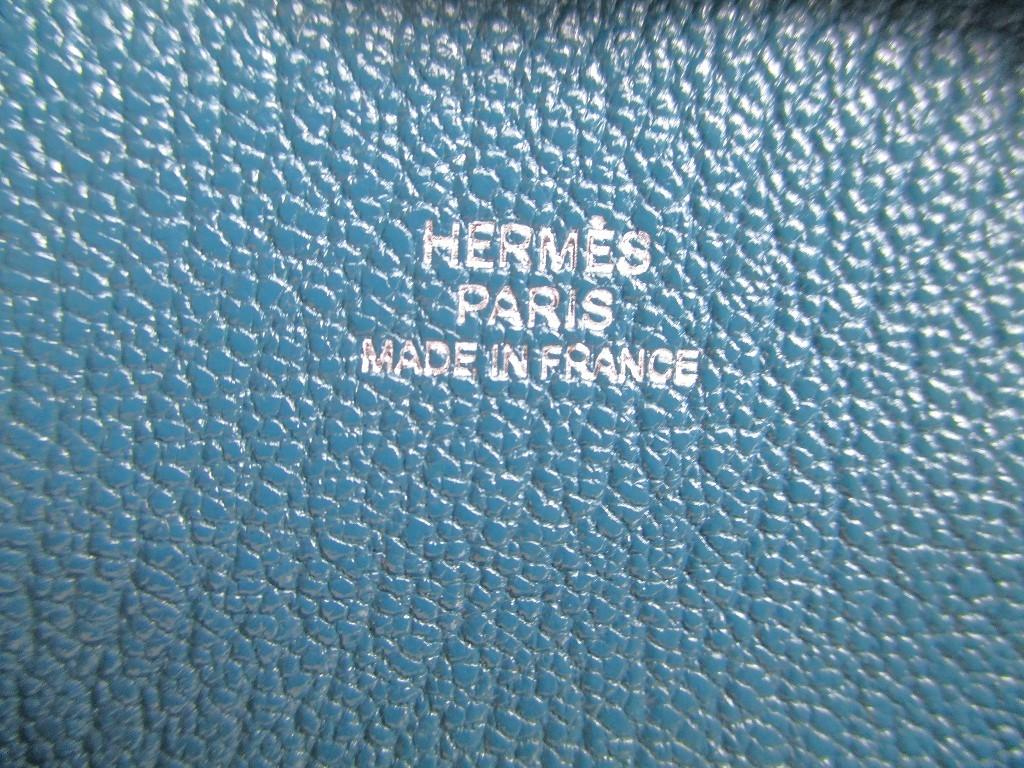 Authentic HERMES Vert Bosphore Chevre Myzore Leather Coin Purse Bastia #b274  Open box