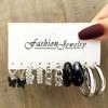 Fashion Black Heart Drop Earrings Set  for Women Chessboard Ladies Love Tai Chi Temperament Earring 2023 Trendy Jewelry Gifts