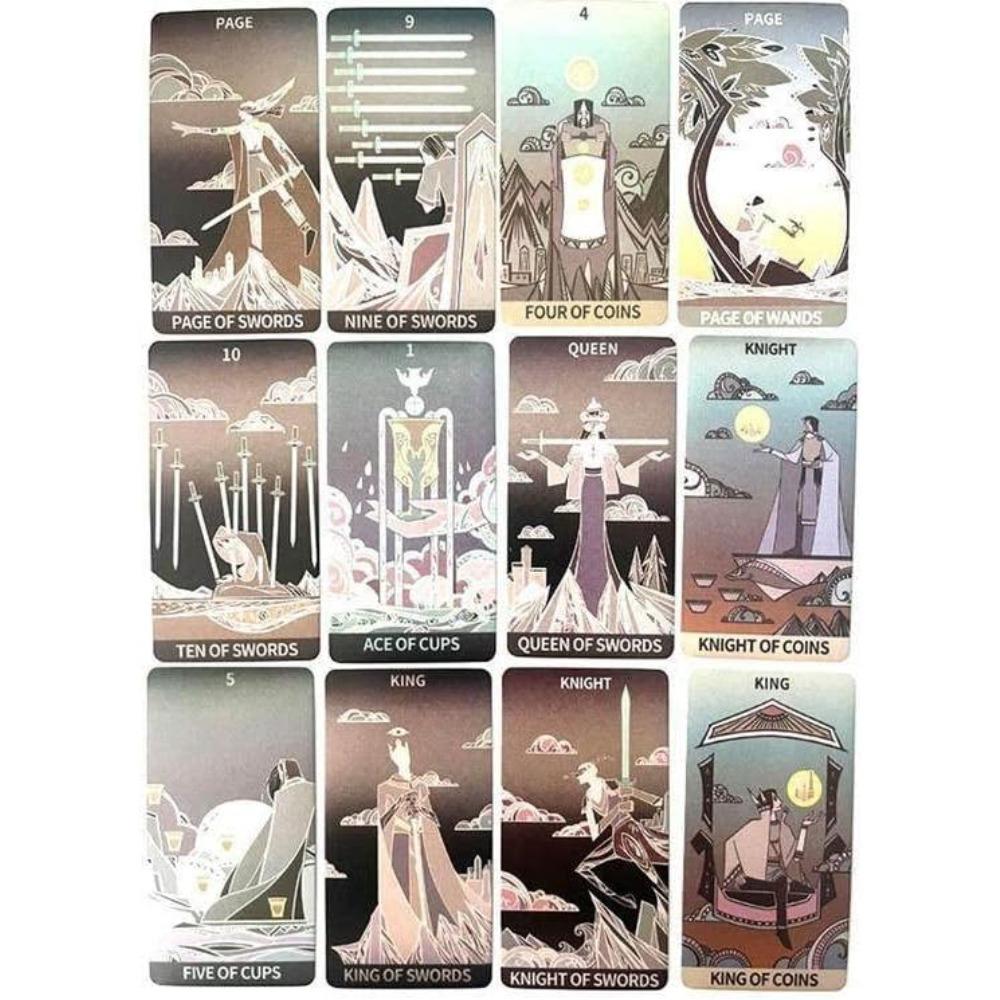 10.3*6cm Sambucus Tarot An Elegant Geometric 78-Card Deck - Modern Art Deco Style Tarot Cards