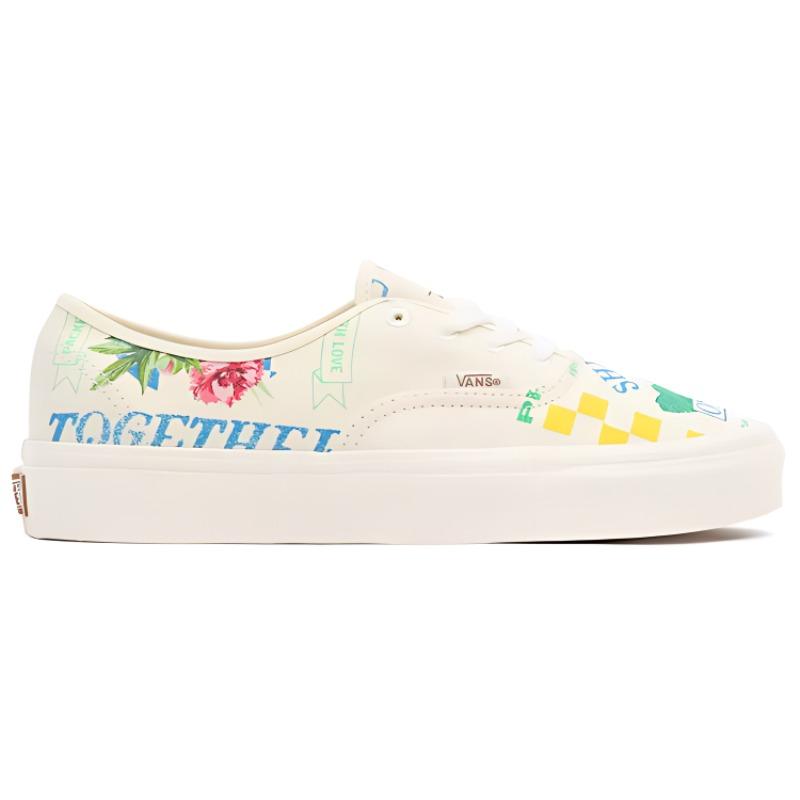 Vans Authentic Series Plátěné ležérní boty s kresleným potiskem nízké tenisky unisex bílé zelené modré VN0A5KRDAS1