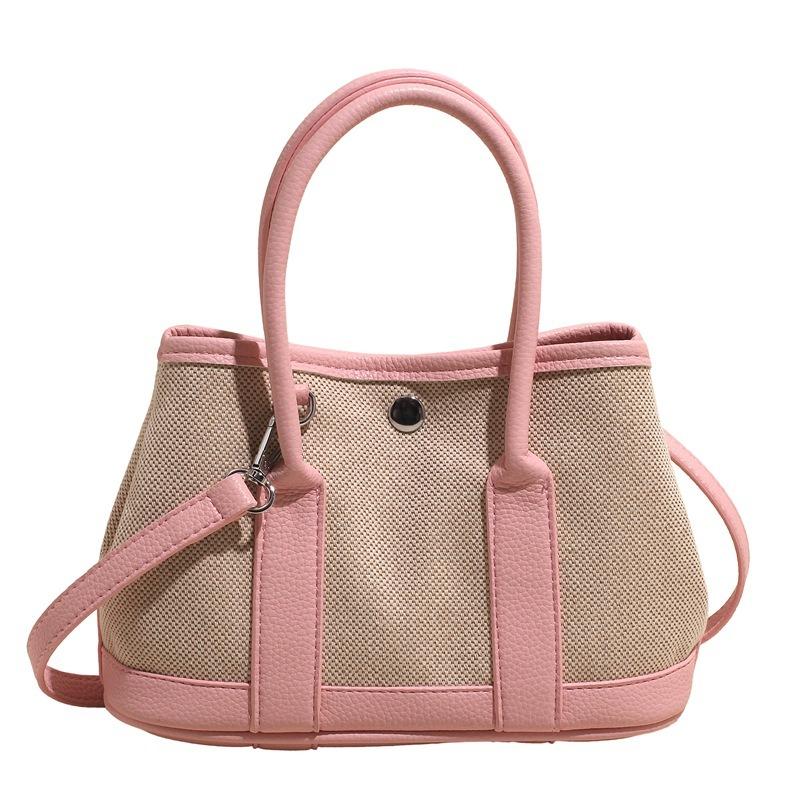 New contrasting color bucket bag women's commuter shoulder messenger bag bag large-capacity casual niche handbag