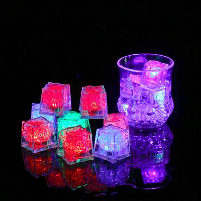 LED Ice Cubes Shape Glowing In Water Light Party Ball Luminous Flash Light Wedding Festival Bar Wine Glass Decoration 12PCS