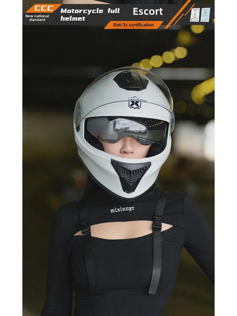 3C/DOT Certified Men's and Women's Winter Motorcycle Helmet, Four-Season Full Helmet