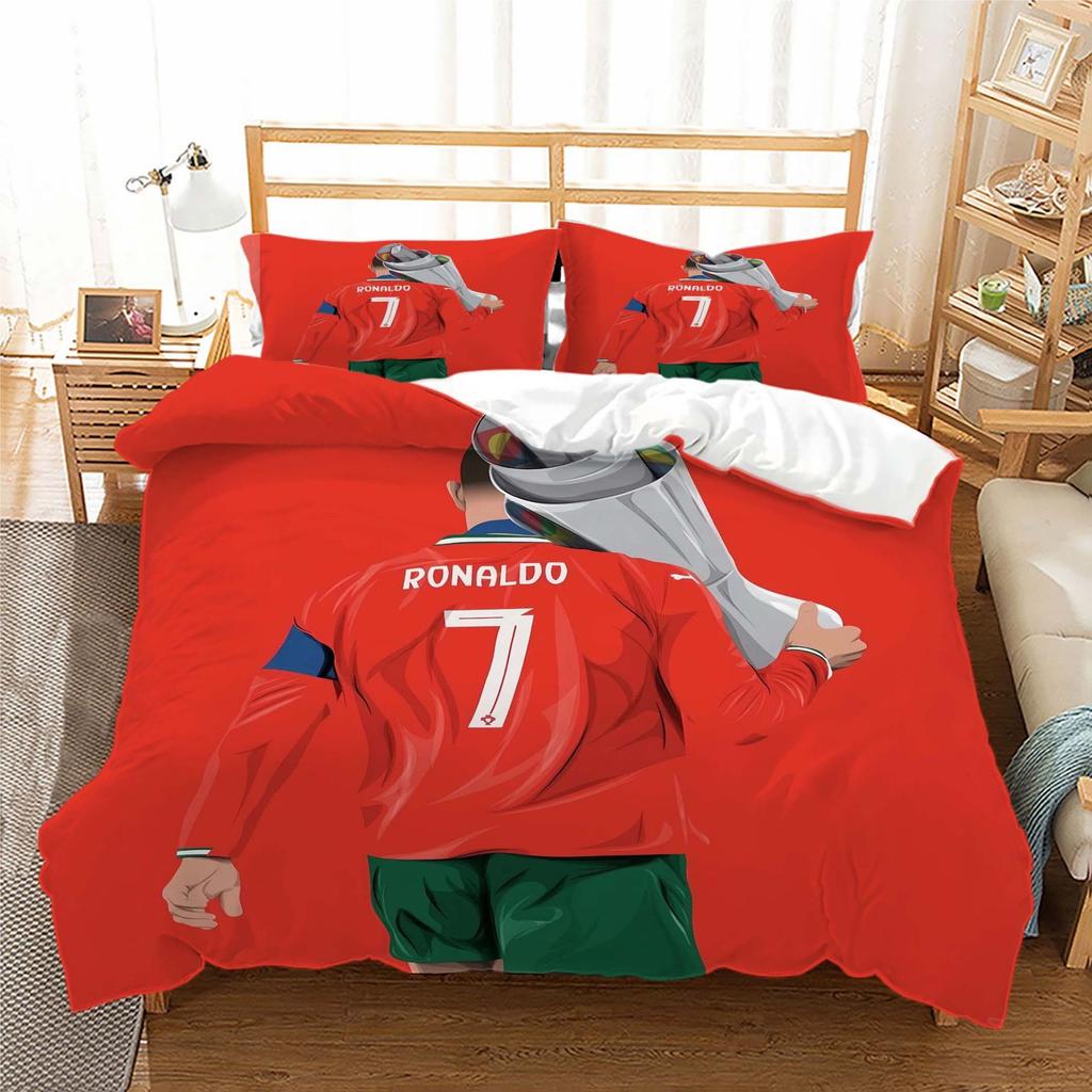 World Cup Star Printing Quilt Set Three-Piece, Digital Printing Three-Piece Set
