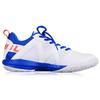 New LiNing Cushioned Slip-Resistant Low-Top Badminton Shoes Unisex White Blue AYTQ023