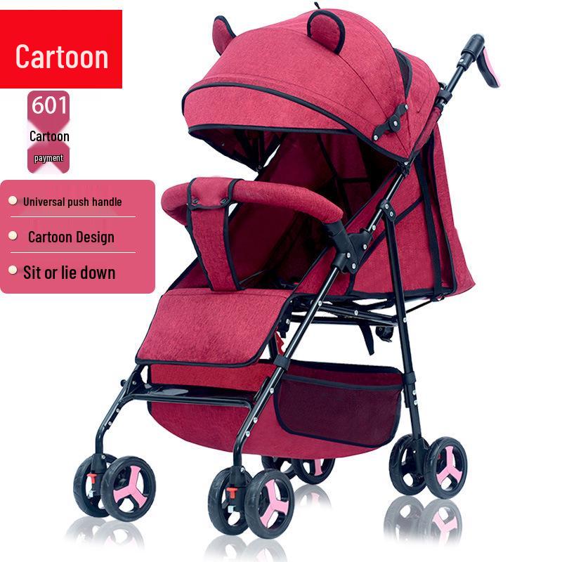 Multifunctional Lightweight Foldable Baby Stroller with High Landscape Design