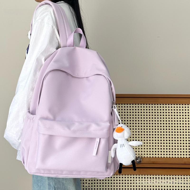 Stylish Solid Color Backpack for Junior High Girls & College Students