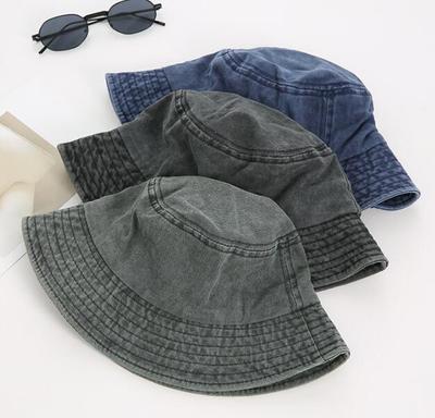2020011081 Short Brim Jean Cap Bucket Sun Hat Foldable