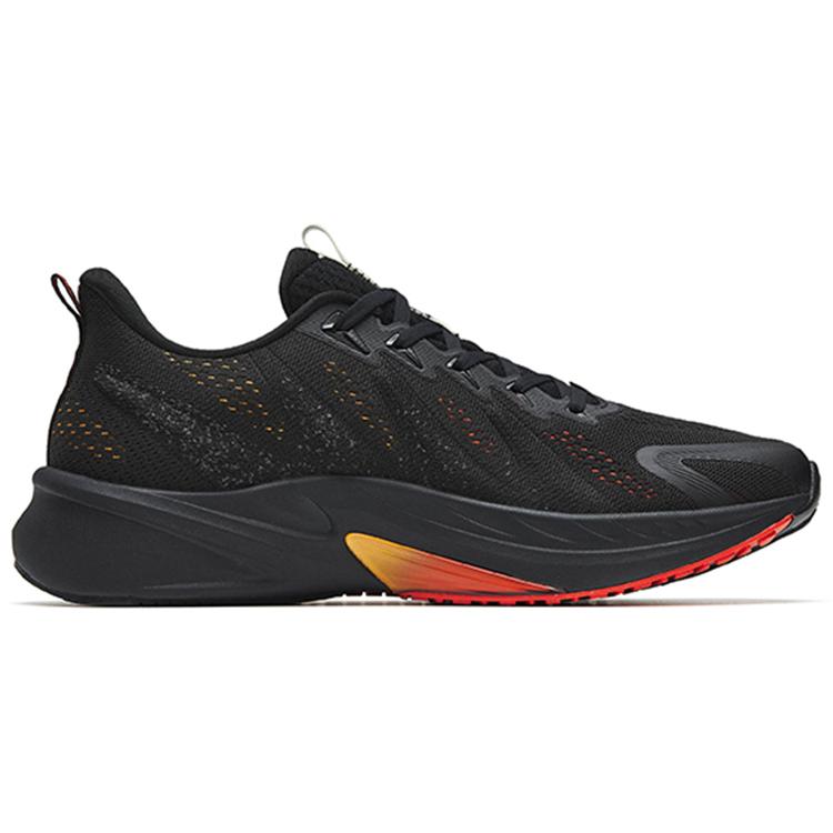New Anta Rocket 4.0 Cushioned Anti Slip Wear Resistant Breathable Lightweight Low Top Running Shoes Men's Black Orange 112245530-1