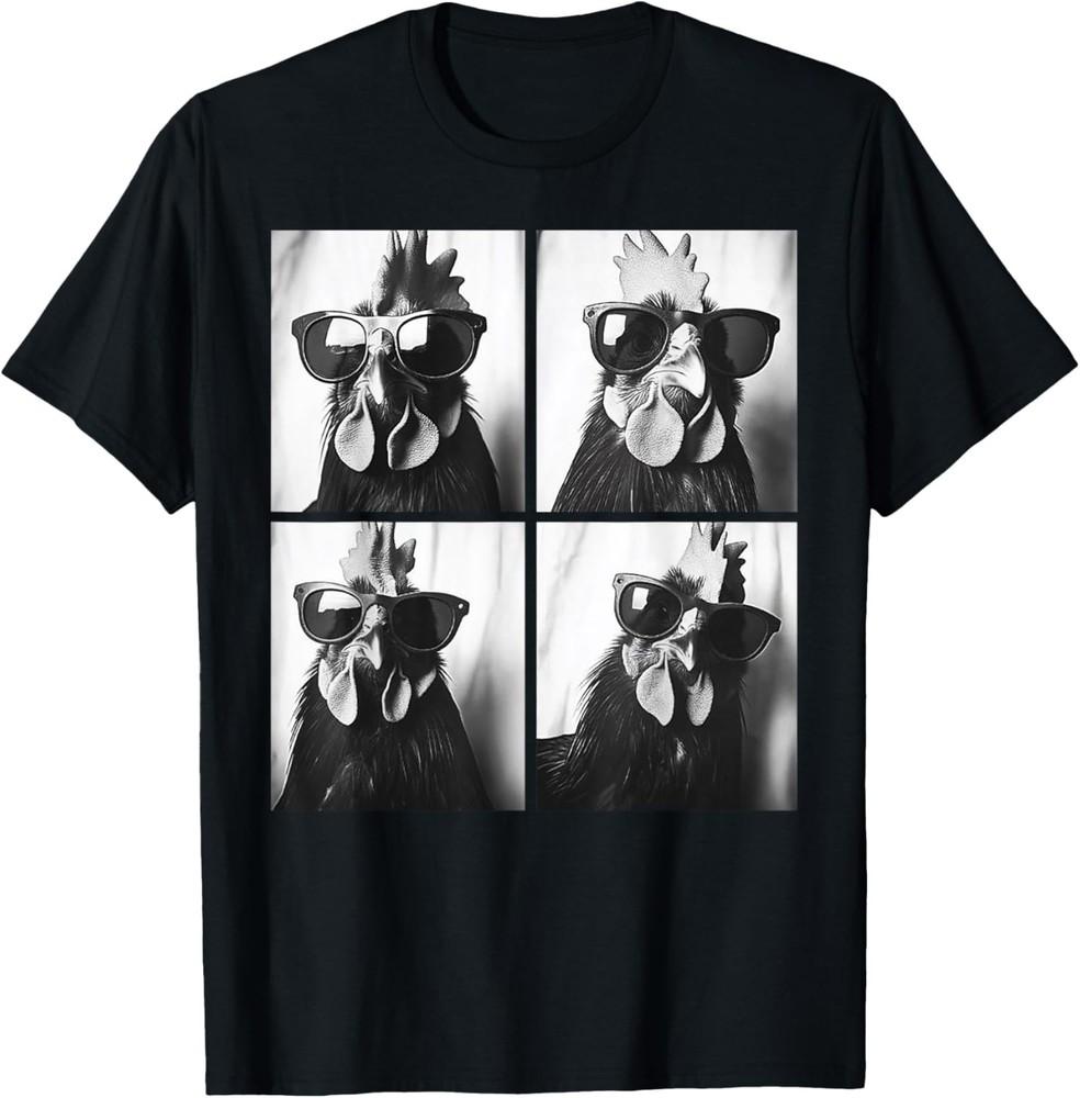 

Петух в солнечных очках Фотобудка Селфи Ферма Курица Футболка унисекс L