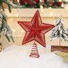 Plastic Christmas Tree Topper: Powder-Coated Five-Point Star Decoration