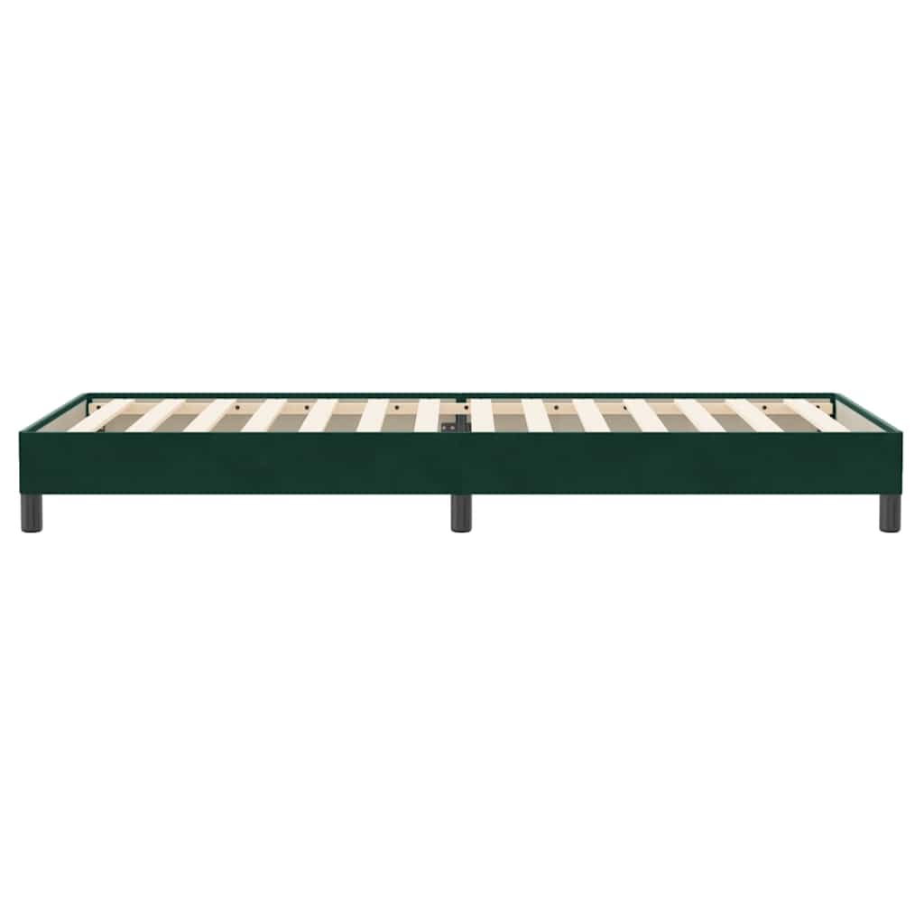 Box Spring Bed Without Mattress Dark Green 80 x 220 cm Velvet