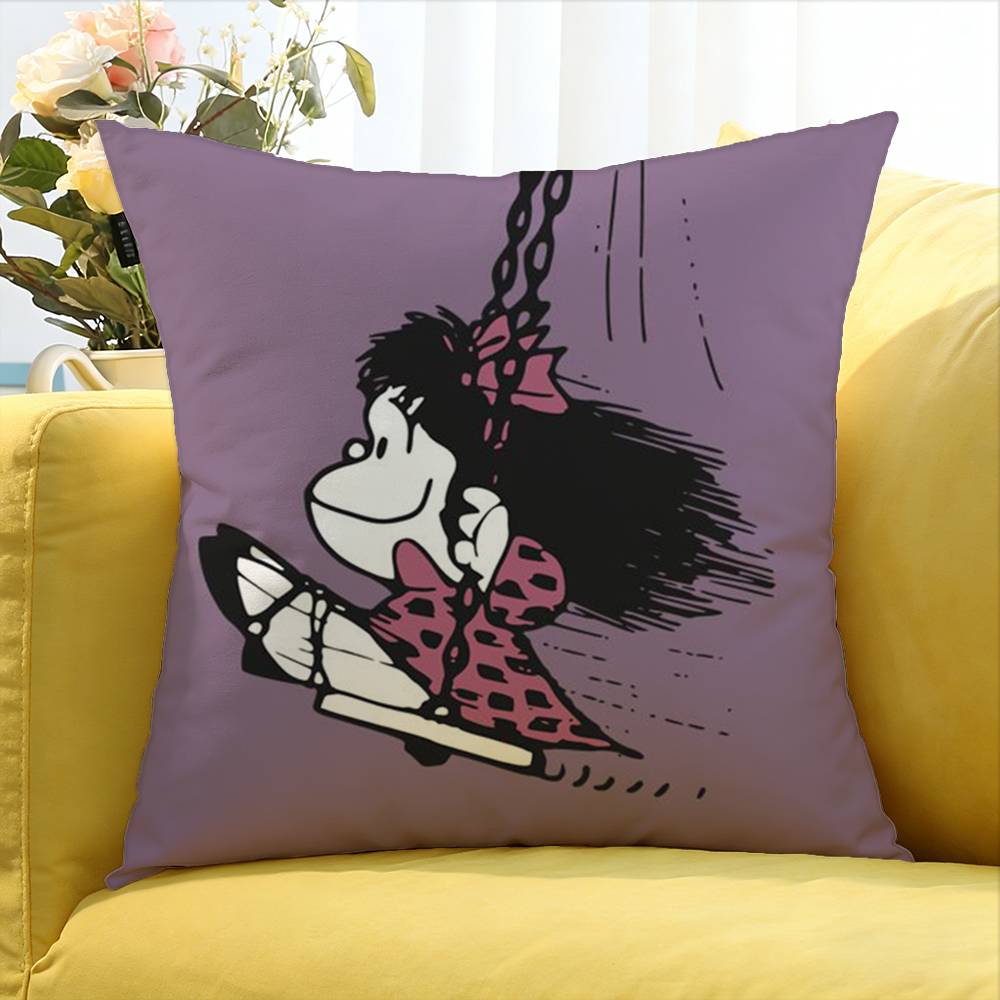 Cartoon Cute M-Mafalda World Various Sizes Square Pillow Case For Car Home Bedchamber Decor