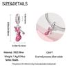 Charms Original Real Copper Plated Pink Design High-Heeled Shoe Pendant Beads Compatible With Bracelet Diy Fine Gift Item Women Delicate Jewelry