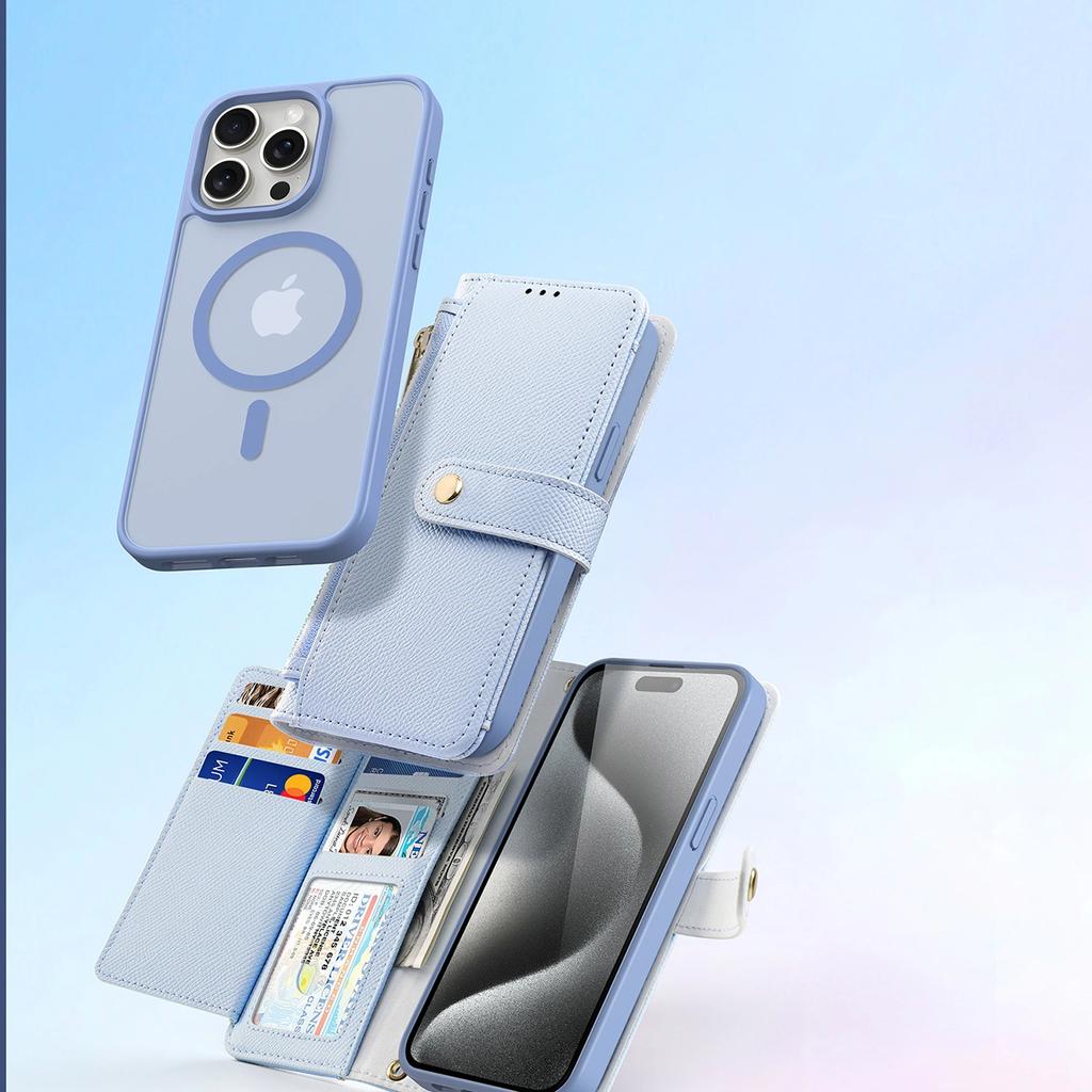 Etui Skórzane Dux Ducis Lawa Na Iphone 15 Pro - Niebieskie