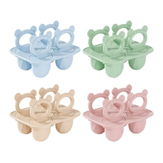 Silikon Baby Tenningsispinneform BPA-fri Fryserbrett for Frukt Yoghurt Tåler Oppvaskmaskin Morsom Tyggeleke