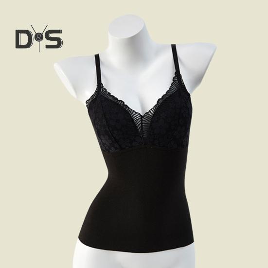 Damen Thermo-Unterhemd 2-in-1 Herbst Winter Nahtlose Spitzen-BH-Weste mit verstellbaren Trägern Maschinenwaschbare Unterhemd-Unterwäsche für den täglichen Gebrauch zu Hause