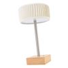 Rechargeable Desk Lamp with Fabric Shade Top Mirror Table Light Modern Touch Dimmable LED Bedside