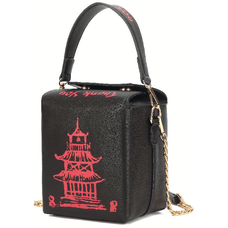 Vibrant Tower Pattern Crossbody Bag Fun Novelty Messenger Shoulder Purse With Square Tote Design Adjustable Strap And Spacious Interior Perfect