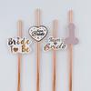 10Pcs Team Bride Rose Gold Straw For Wedding Decoration Drinking Paper Straws Tableware Bachelor Party Bridal Decor