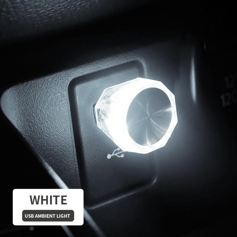 

Car USB Atmosphere Lamp Wireless Flash Colorful Lights Auto Decoration Lighting Night Lights Computer Mobile Power Charging 1PCS белый