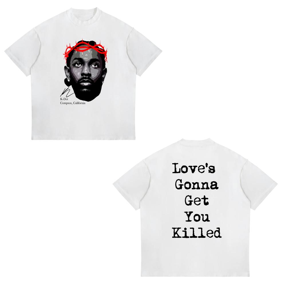T-shirt Kendrick Lamar DAMN Mêmes Graphismes Été Unisexe Mode Femme Hip Hop T-shirts Oversize Unisexe Vintage Coton