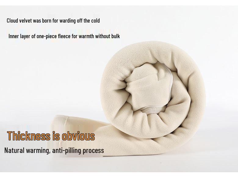 Off-white Wool High-Waisted Wide-Leg Pants for Women - Autumn/Winter, Plus Velvet, Slimming Fit.
