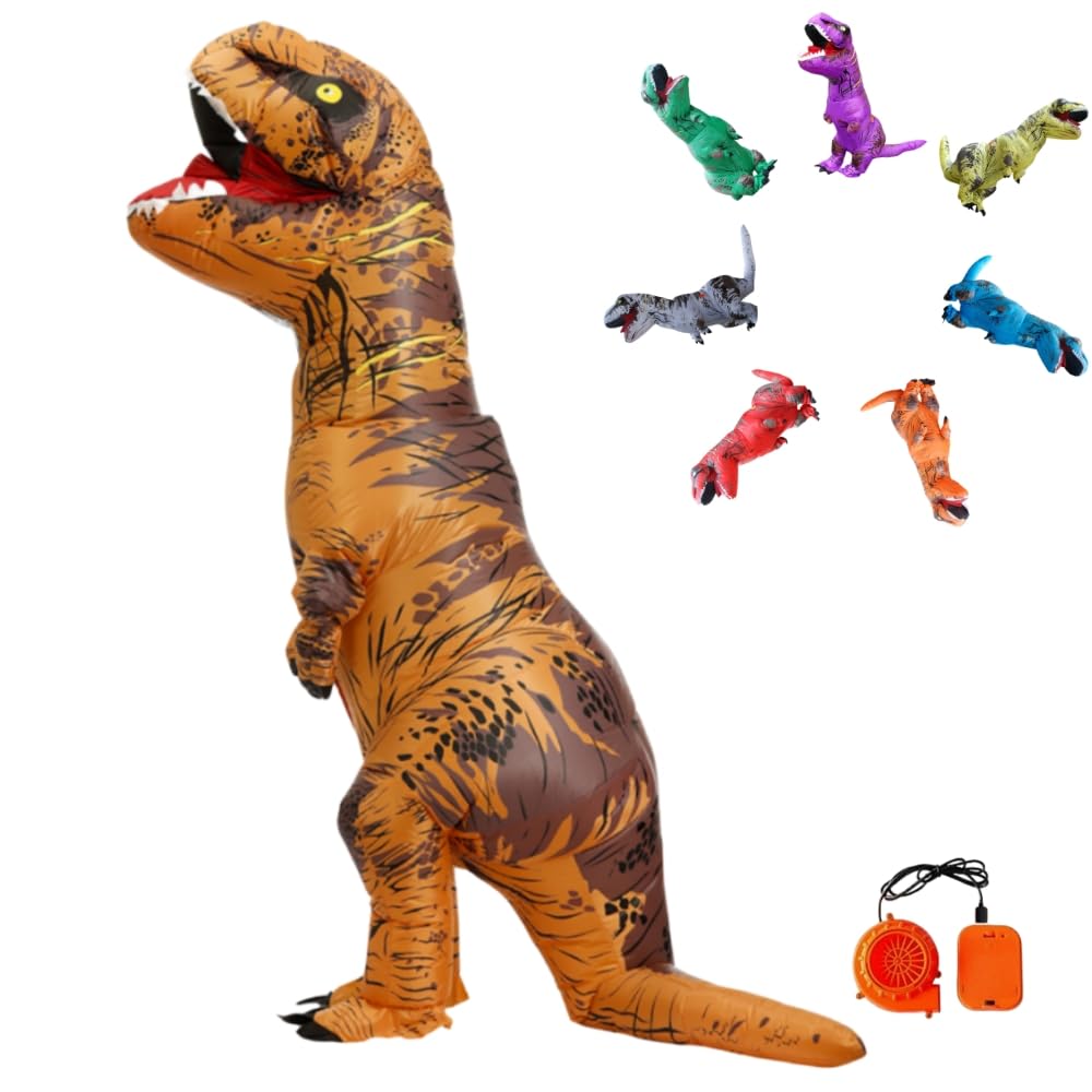 REKUCCI Tyrannosaurus Rex Dinosaur Inflatable Dinosaur Costume for and Perfect for Cultural and Events Size Costume, Halloween, Adults, Kids,
