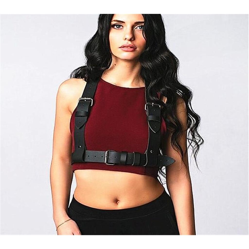 Leather Hip-hop Personality Fashion Bondage Chest Ornament Integrated Trendy Body Chain