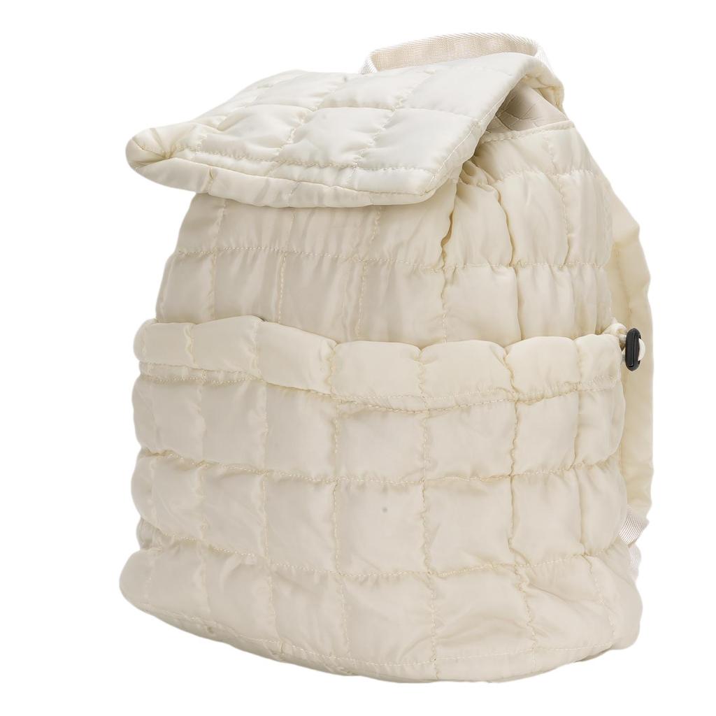 Puffer Backpack Large Capacity Multifunctional Quilted Backpack Puffy Bag for Trolley Storage Daily Use Travel Beige