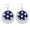 American Flag Star Stripe Elements Independence Day Leather Earrings Election Theme Diy