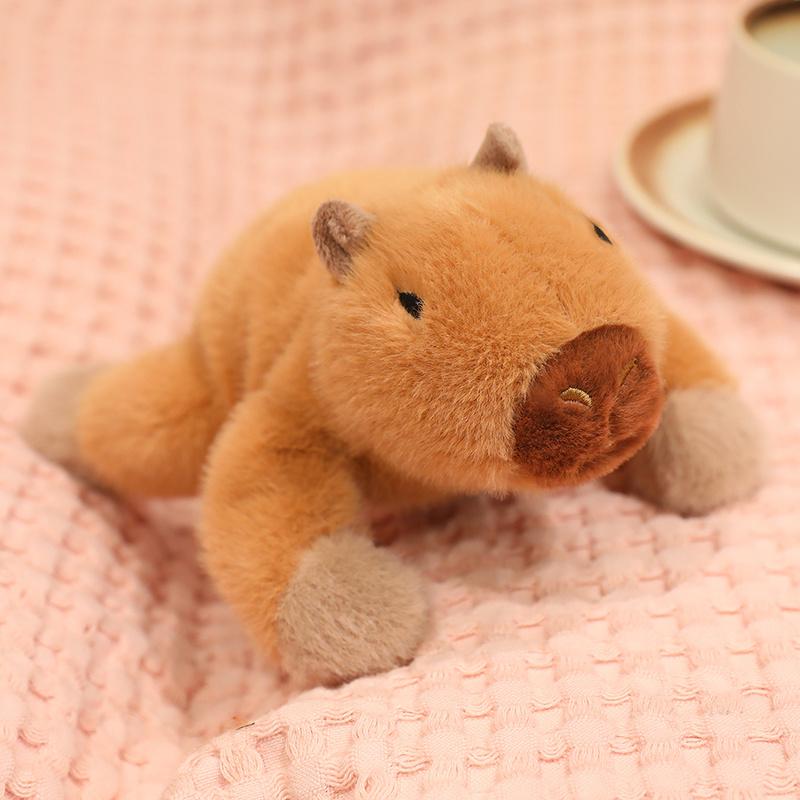 20Cm Kawaii Small Animals Cartoon Plush Toy Lying Monkey Red Panda Bear Sloth Capybara Doll Hand Size Plushie Appeasing Gift