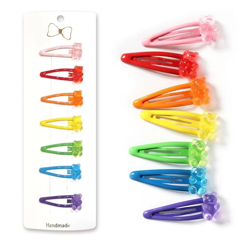 Thin character hair clip heart heart painless toddler hair clip wide jelly wide children teddy bear