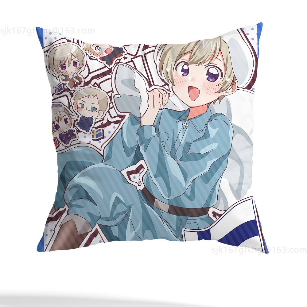Anime H-Hetalia World Stars Pillow Case Square Double-Sided Printing Short Plush Sofa Cushion Cover Bedroom Bedside Pillow