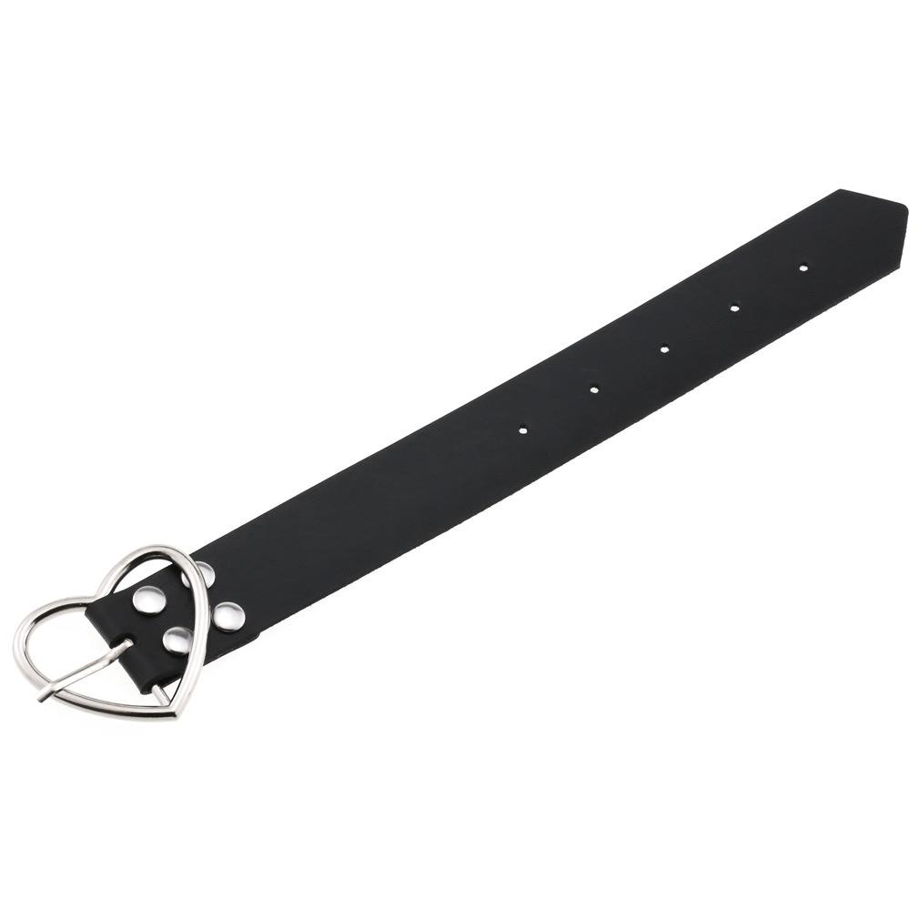 Black Leather Heart Bracelet for Women Goth Cuff Bracelet Gothic Rivet Buckle Wristband Vintage Rock Accessories