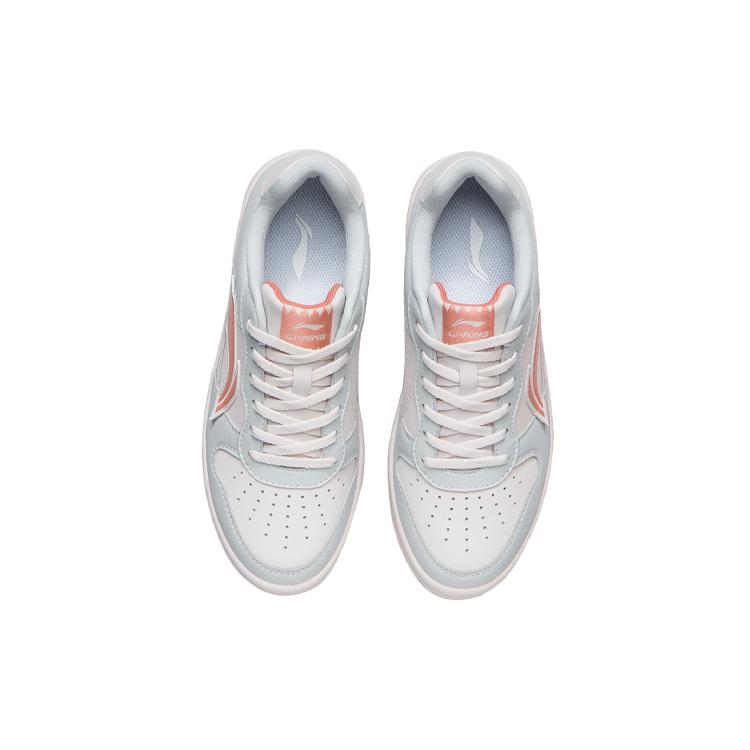 New LiNing Sports Life Collection Abrasion Resistant Breathable Low Top Skateboard Shoes Women's White Blue Orange AGCQ578-6
