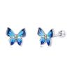 WOSTU 925 Sterling Silber Mini Blume Schmetterling Vogel Biene Steckerohrringe Regenbogen Mondstein Kätzchen Ohrstecker Mädchen Party Schmuck