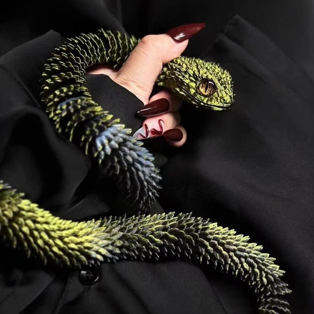 60cm 3D-gedruckte Schlange Drehbare Gelenke Schlangenfiguren Kreatives Heim-Büro Schreibtisch Handwerk Ornamente Neujahrsbastelgeschenk