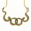 Creative Gothic Ancient Silver Medusa Two Snakes Entwined Necklace for Women Me Halloween Personality Trend Witch Jewelry Gifts