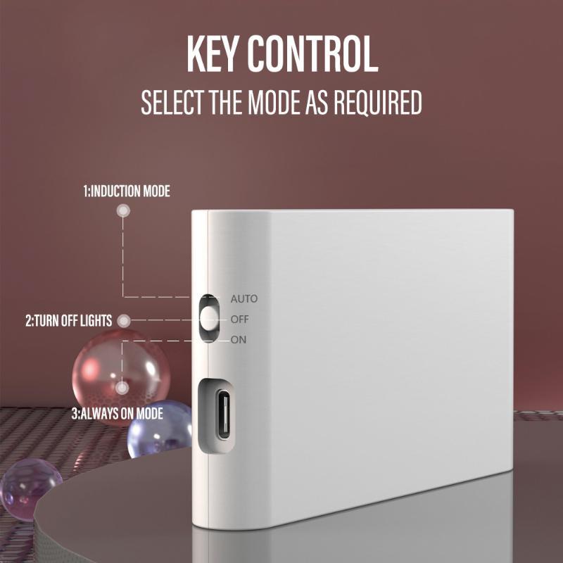 1pcs LED Induction Night Light Wireless USB Charging Human Body Induction Wall Light Bedroom Corridor Cabinet Bathroom Night Light