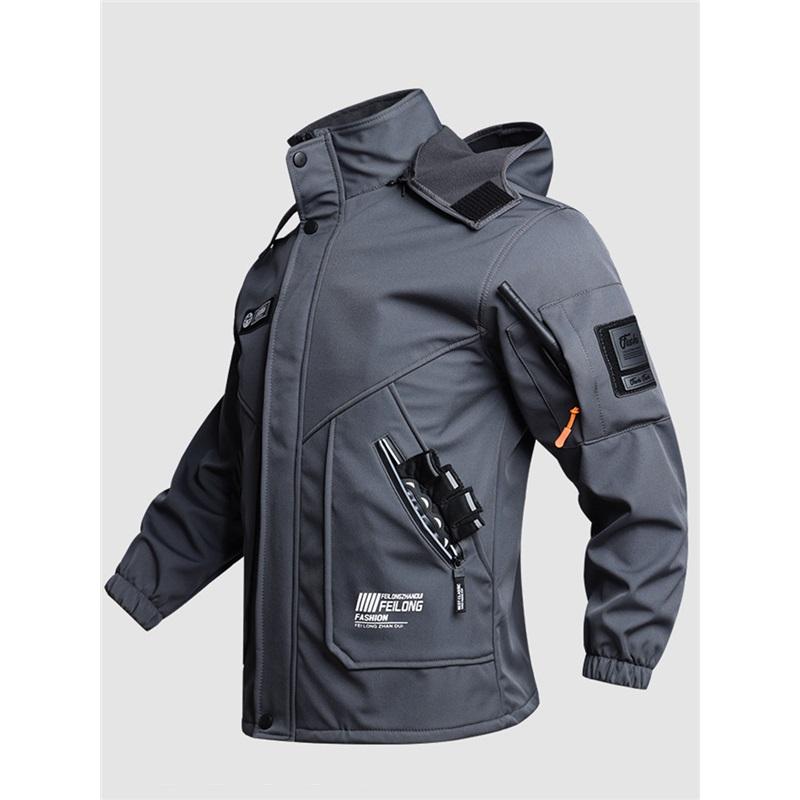 Wear-resistant Jacket Autumn And Winter Plus Velvet Cold Warmth Army Green Outdoor Overalls Suit Men's Water Jacket