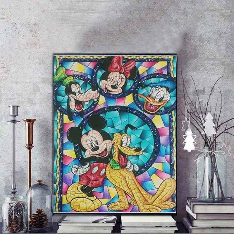 Disney Diamond Painting Character Color Window Art Illustration Mosaic Embroidery Image Creation Diamond Painting Cross Stitch Home Decoration5D DIY