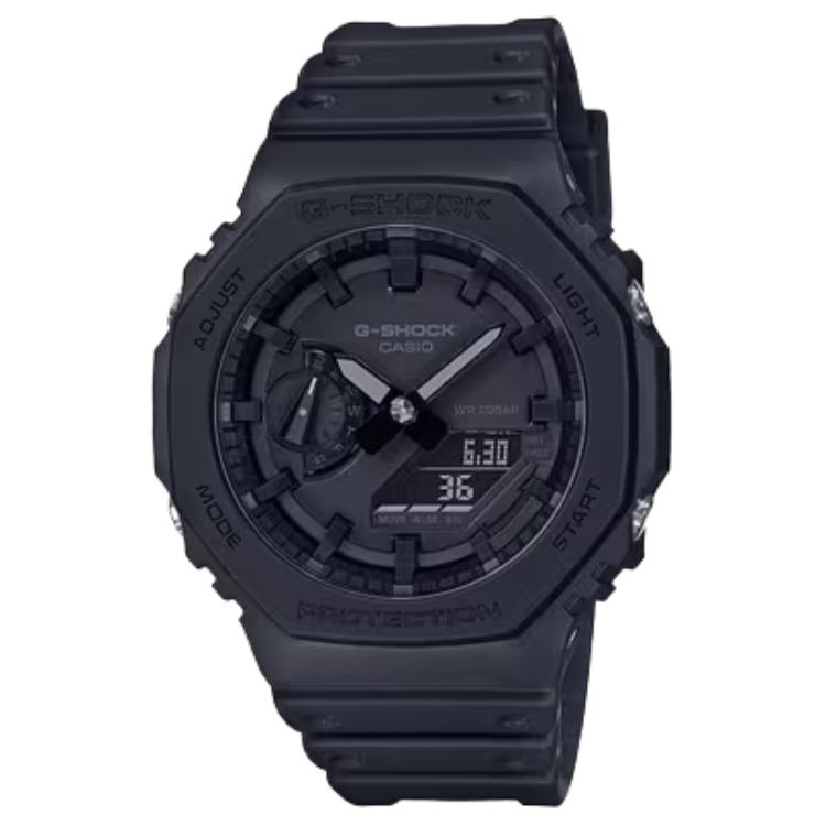 G SHOCK от CASIO Аналогово-цифровые часы  Черные  GA-2100-1A1 Black Dial