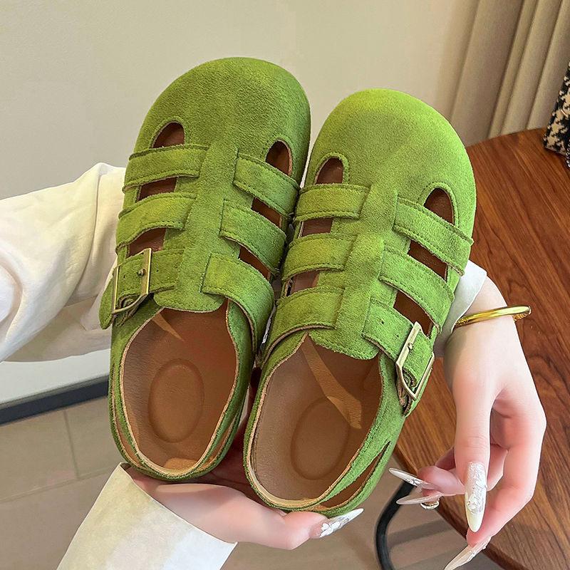 Sandals women's non-slip shoes children's summer new fashion versatile student flat pig cage shoes