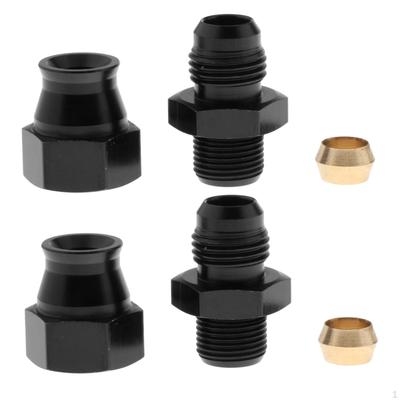 2Pieces 6AN AN6 Male To 5/16" 8mm Fuel Hose Line Tube Straight Fitting Adapters